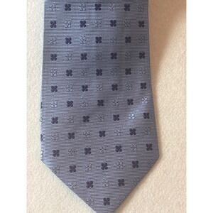 Faconnable  Mens Silk Tie Blue Floral Pattern